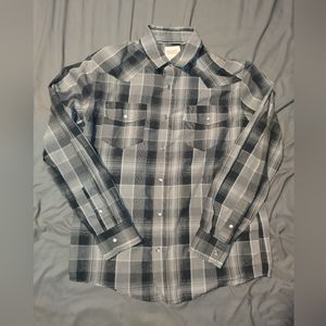 Levi's Men's M Modern Fit Western Shirt PearlSnap Black/Gray